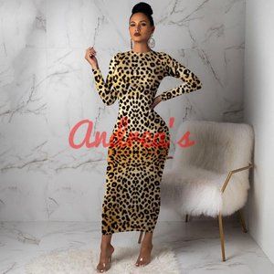 Animal Print Vixen V-neck Spanx Dress